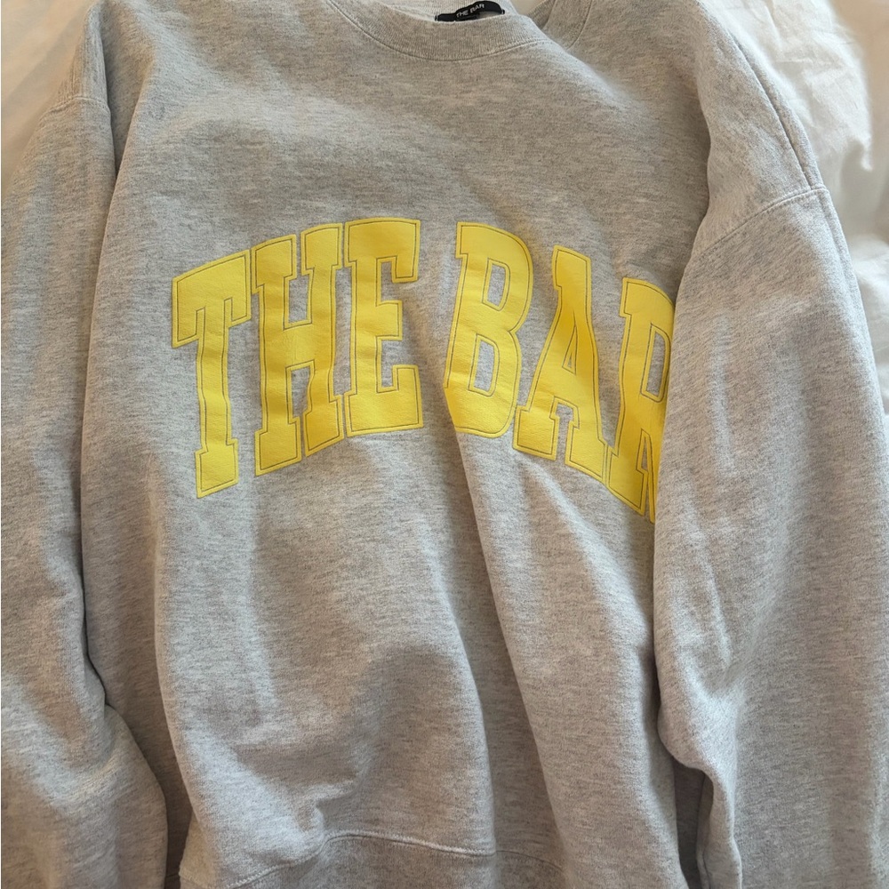 The Bar Gray and Yellow Sweatshirt Crewneck
